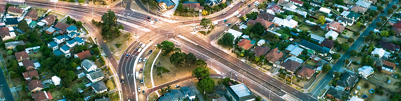 Aerial View of Suburban Streets